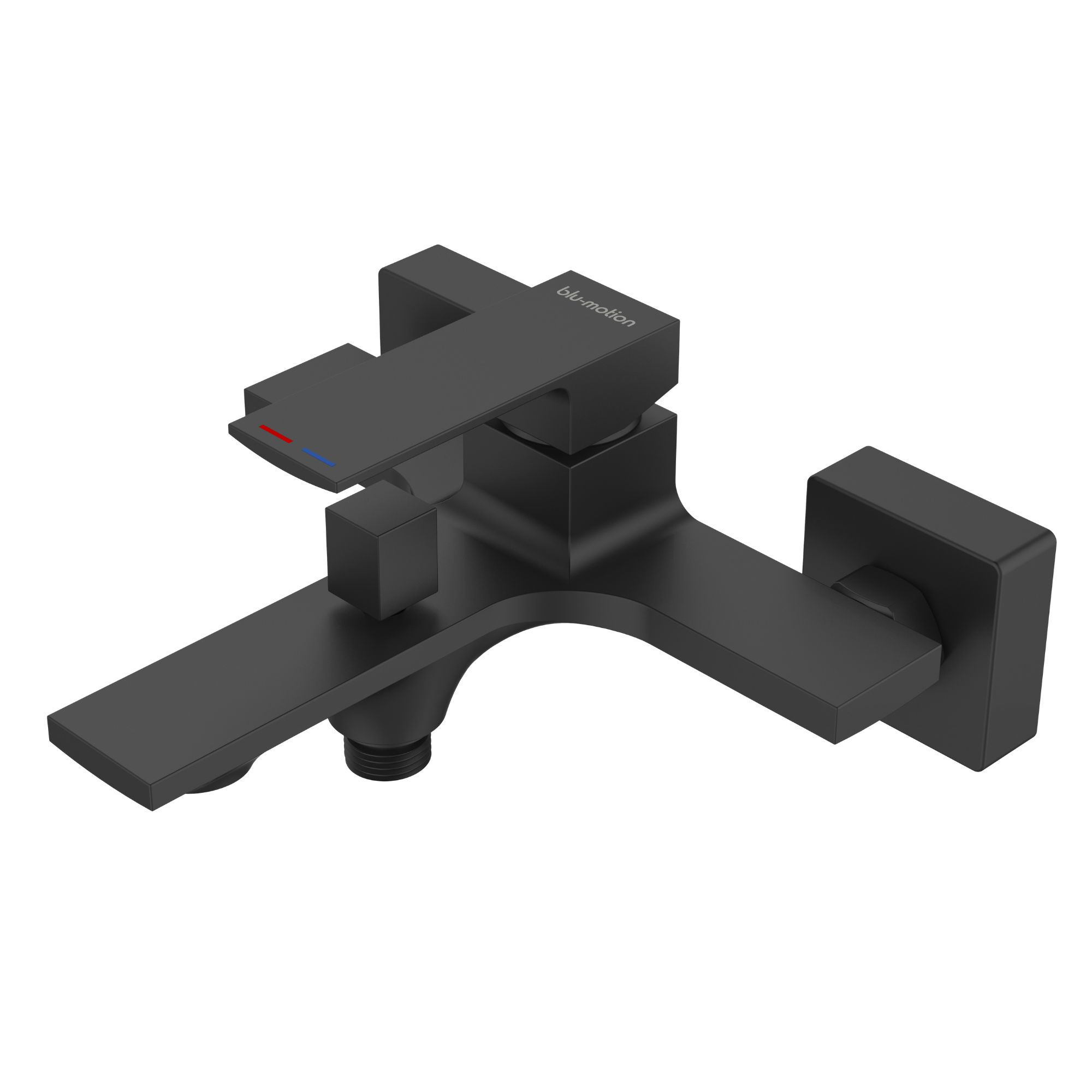 QUADDRO BLACK BATH MIXER with HAND SHOWER, HOSE & HOLDER