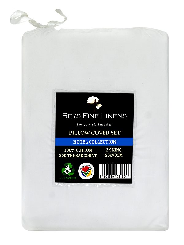 Rey's Fine Linen - Hotel Collection - Oxford Pillow Cover Set-01 Pc Pack-King-Optical White