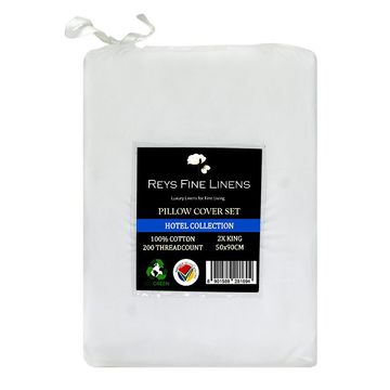 Rey's Fine Linen - Hotel Collection - Oxford Pillow Cover Set-01 Pc Pack-King-Optical White