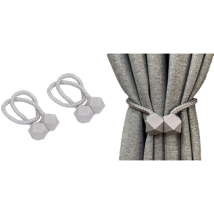 Matoc Magnetic Curtain Rope Tieback - Rock Design - Grey