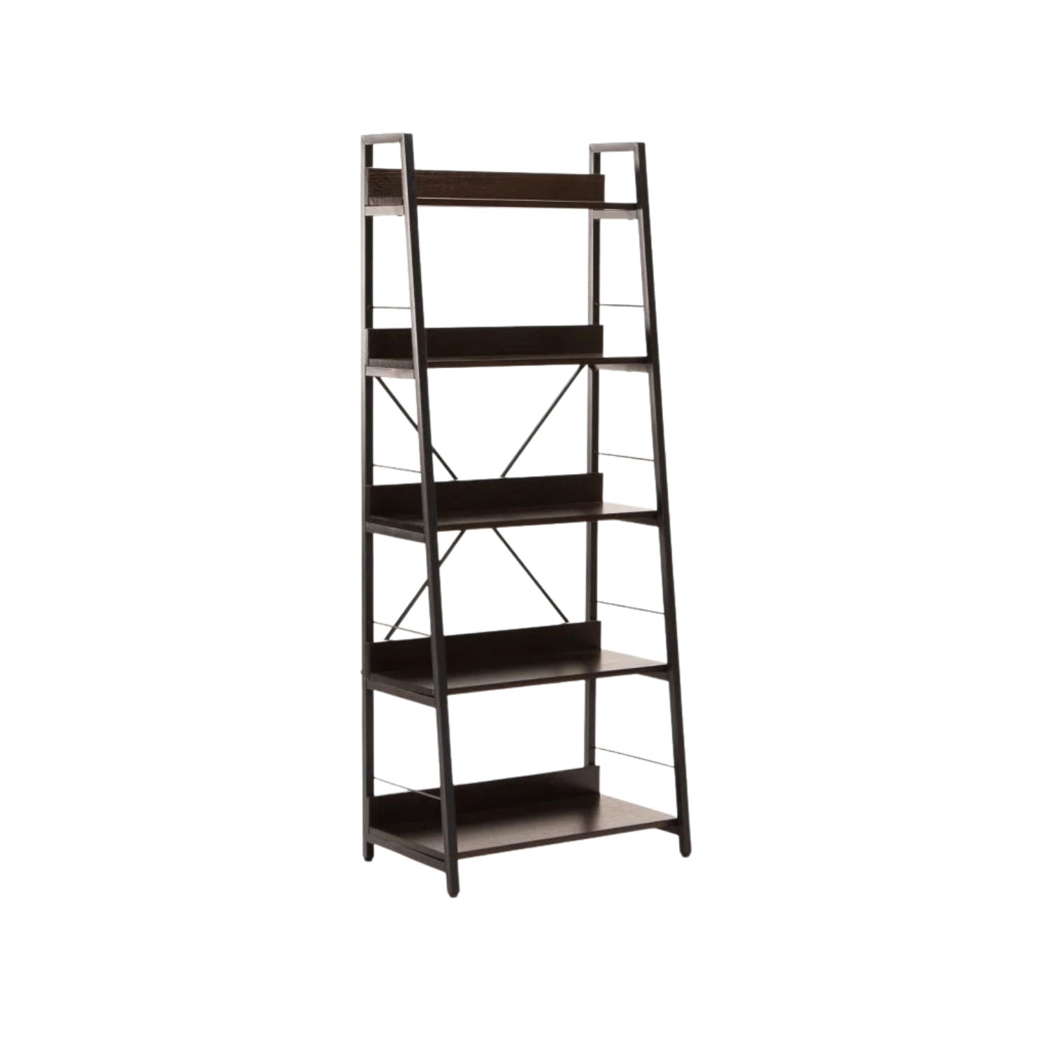5-Tier Metal & Wood Shelf Storage Unit - Wenge