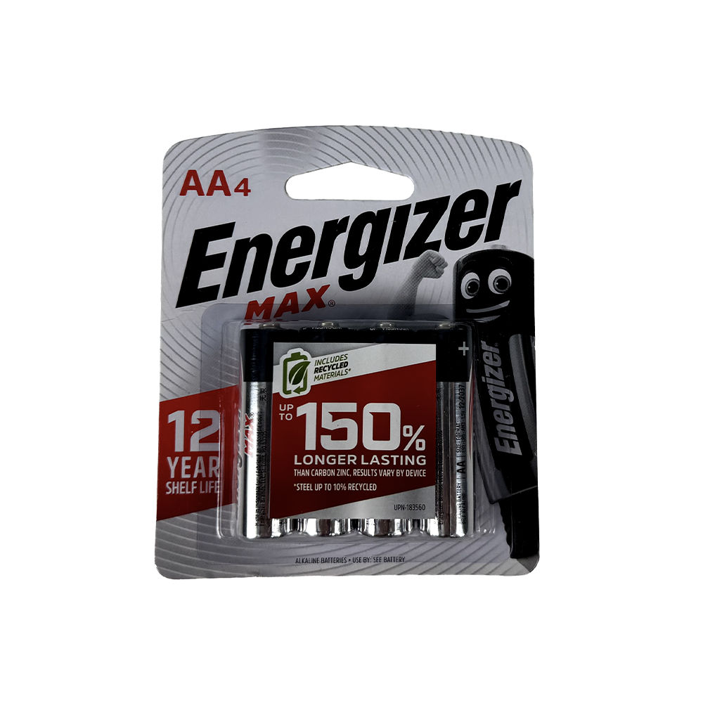Energizer - Max AA Alkaline Batteries 1.5V LR6 (4 Pack)