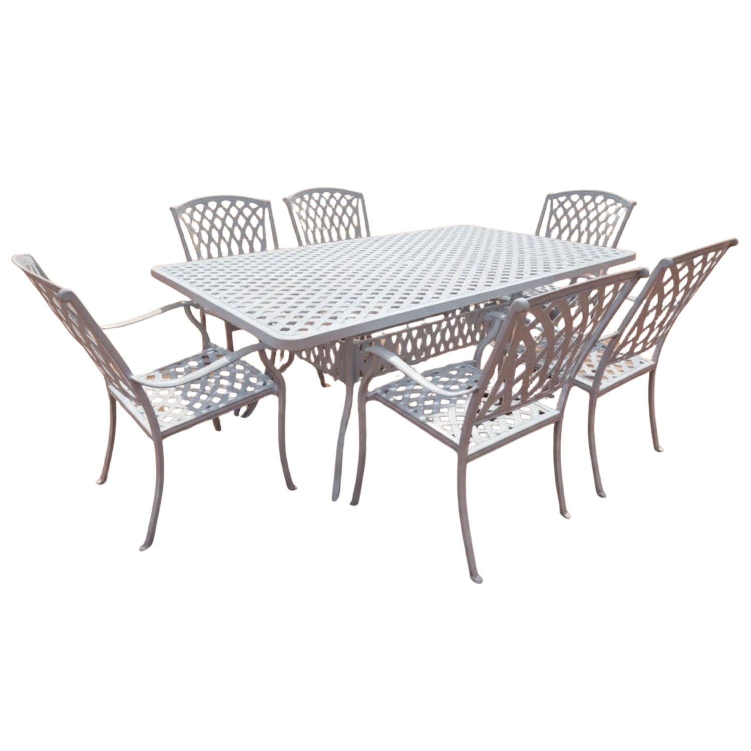 Tuscan Aluminium Dining Set 6-Seater (White)
