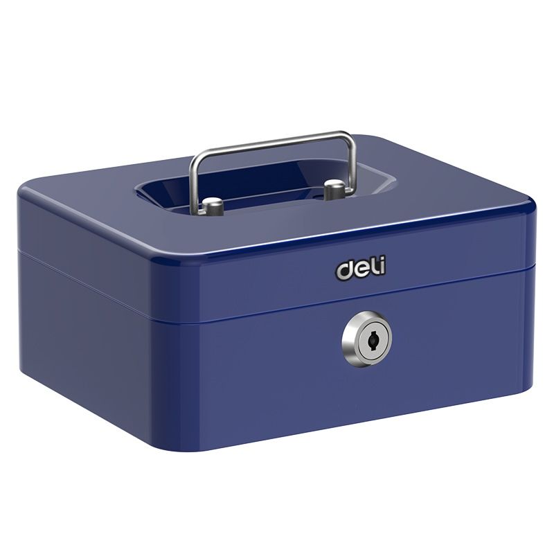 Deli Cash Box Steel 92016 cm Blue