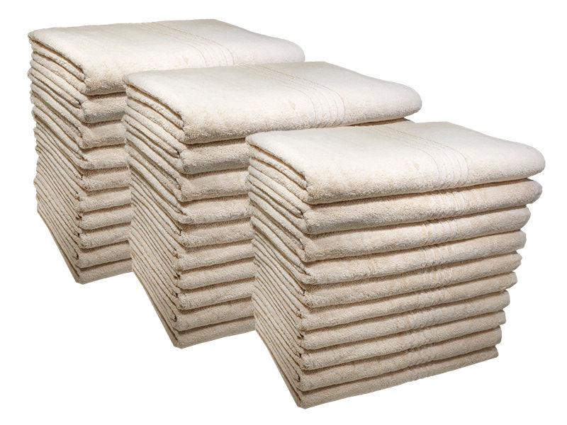 Bunty's Hotel Collection 600GSM 70x140cms Bath Towels - 30 Pc Pack - Tapioca