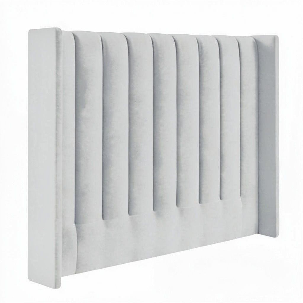 Nu Dekor - Secilia Velvet Paneled Tufted Headboard - Double - Grey
