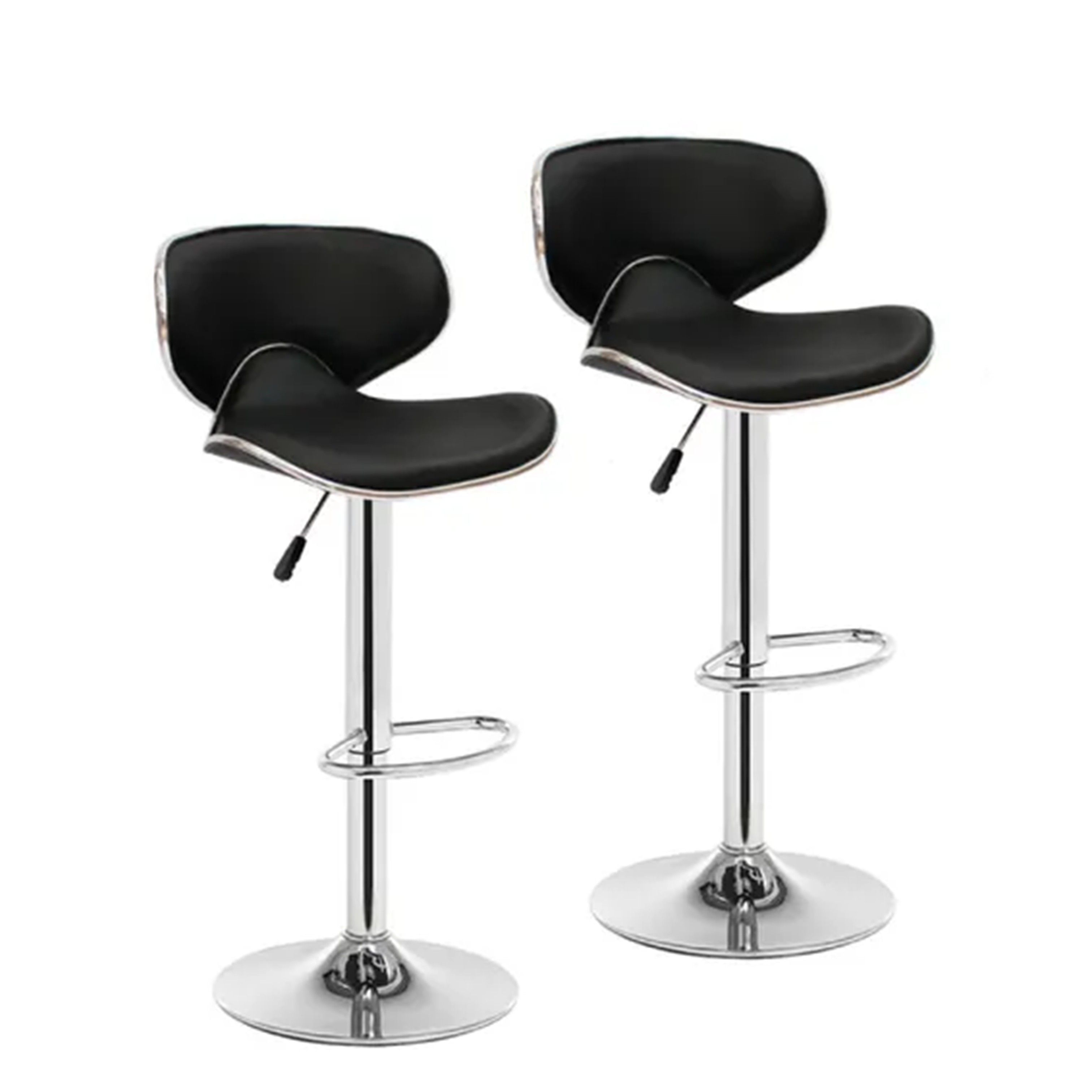 Madiega Furniture - Black Butterfly‑Shaped Swivel Bar Stools