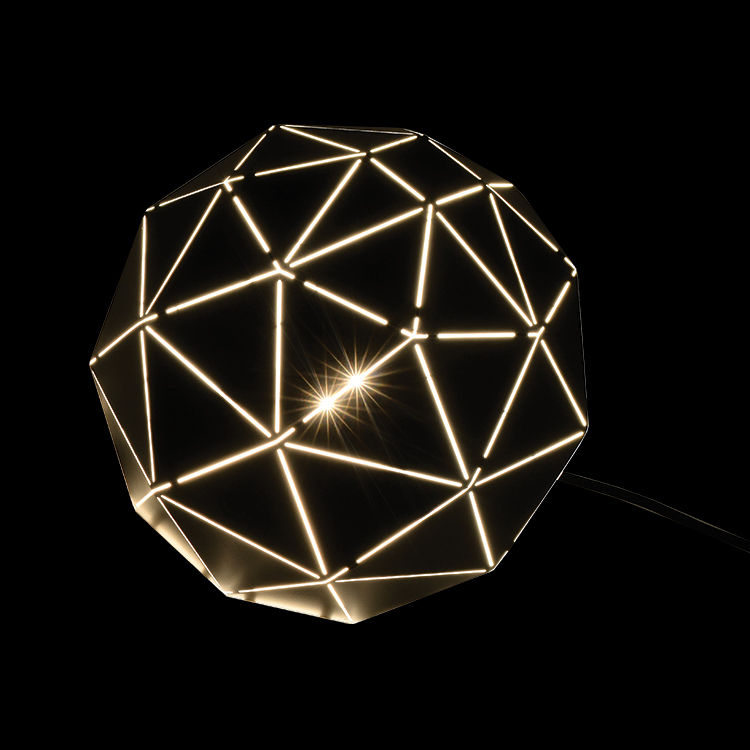 230v 40W E27 Laser Cut Table Lamp (Matt Black Inside White)