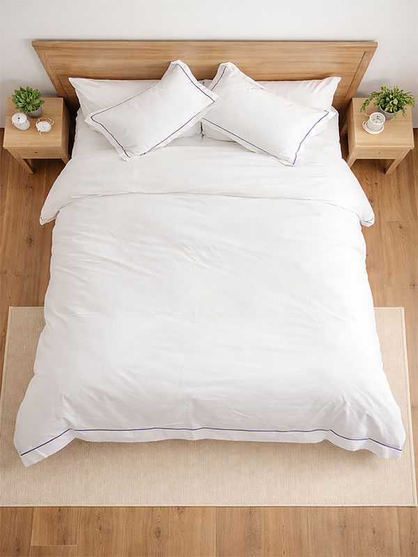 Rey's Fine Linen - Egyptian Collection - Oxford Satin Stitch Duvet Cover - Royal Lilac - Single(01 Set)