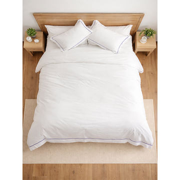 Rey's Fine Linen - Egyptian Collection - Oxford Satin Stitch Duvet Cover - Royal Lilac - Single(01 Set)