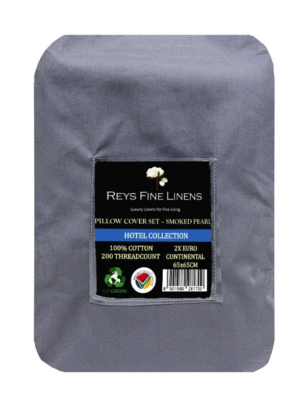 Rey's Fine Linen - Hotel Collection - Pillow Cover Set-01 Pc Pack-Euro Continental-Smoked Pearl