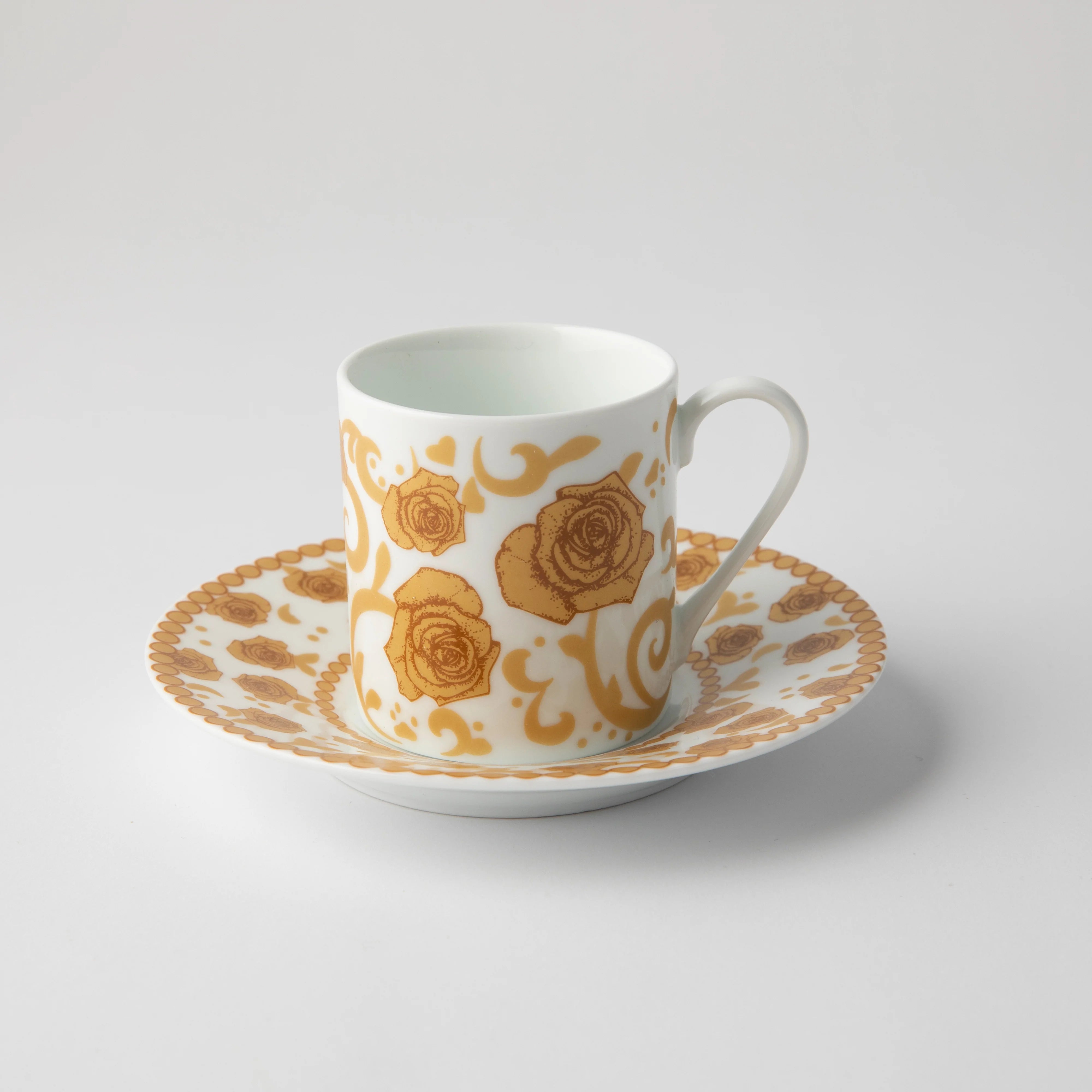 Jenna Clifford  - Mica Gold Espresso Cup & Saucer Set of 4