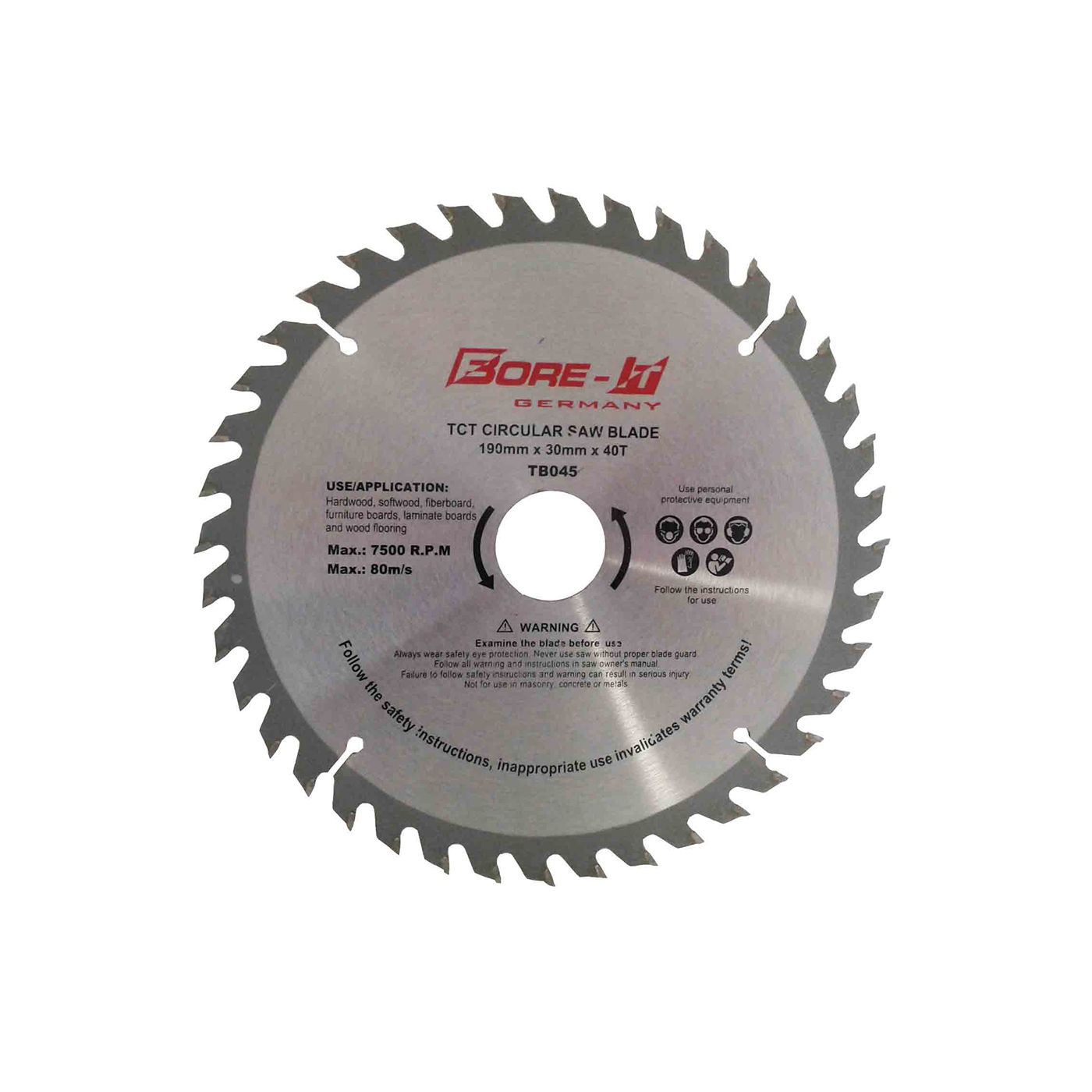 Bore-it - Circular Saw Blade - 190mm X 40t X 30/20/16b - 2 Pack