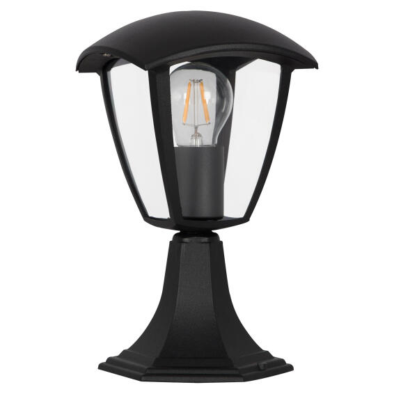 OUTDOOR LANTERN 4 PANEL PILLAR BLACK