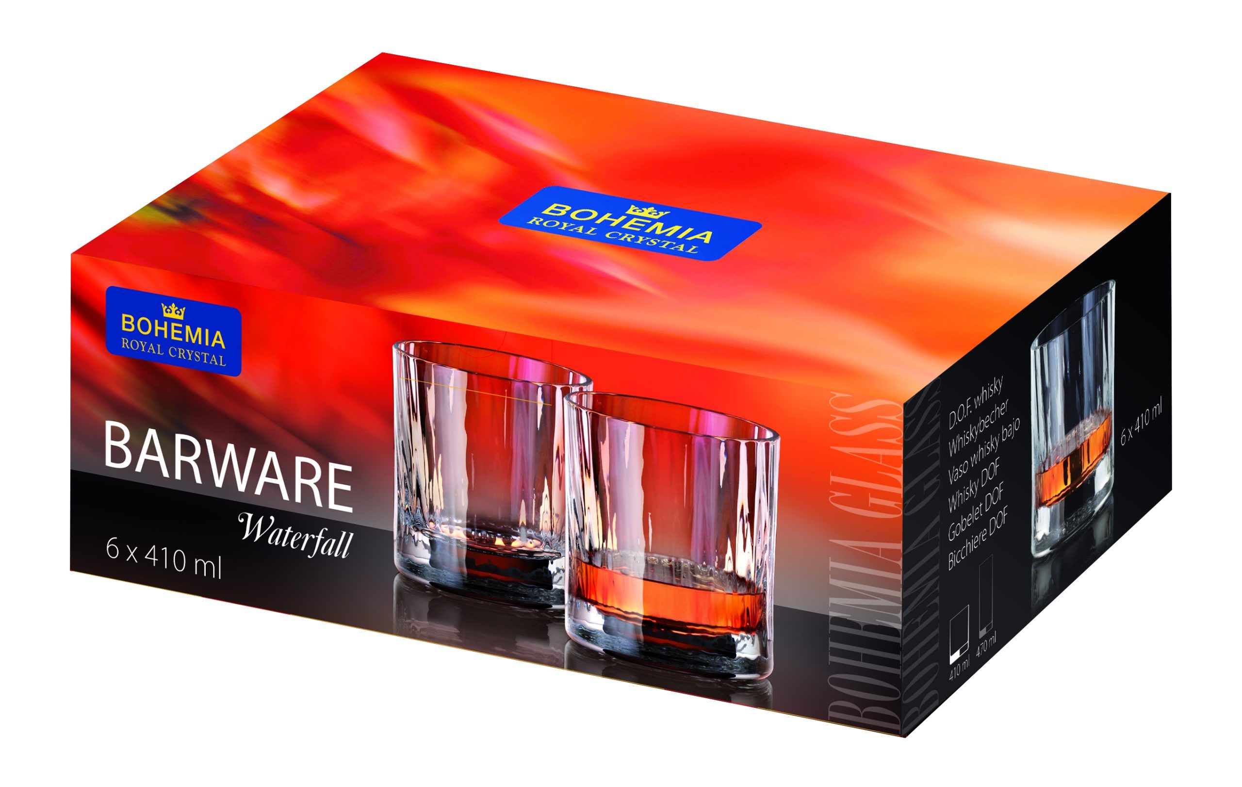 Bohemia Crystal Waterfall Tumbler 410ml 6pk