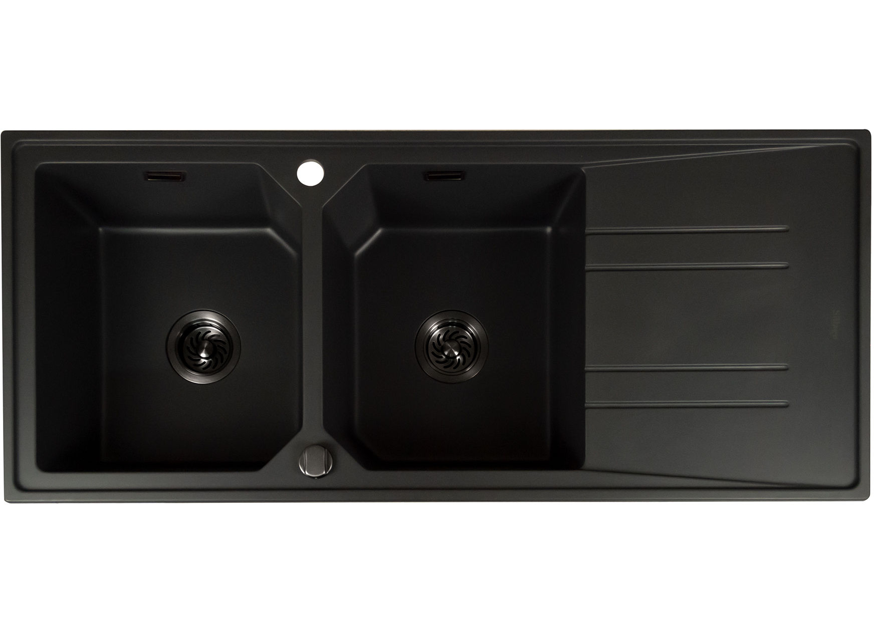 Mahina Double Bowl Quartz Kitchen Sink Black - Gun Metal Grey