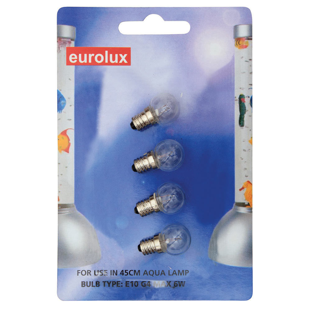Eurolux - 4 Piece Replacement For 45cm Aqua Lamp - E10 G4 MAX- 6w - 6 Pack