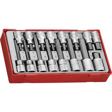 16PC 1/2inch Drive Hex Bit Socket Set