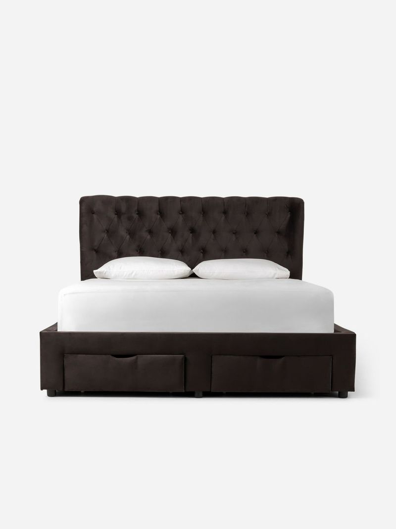 Charcoal Storage base headboard set - Double