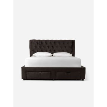 Charcoal Storage base headboard set - Double