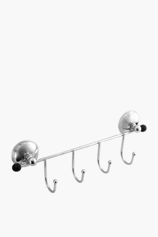 EVERYDAY MULTI HOOK Chrome Suction Hook Bar for Towels & Accessories