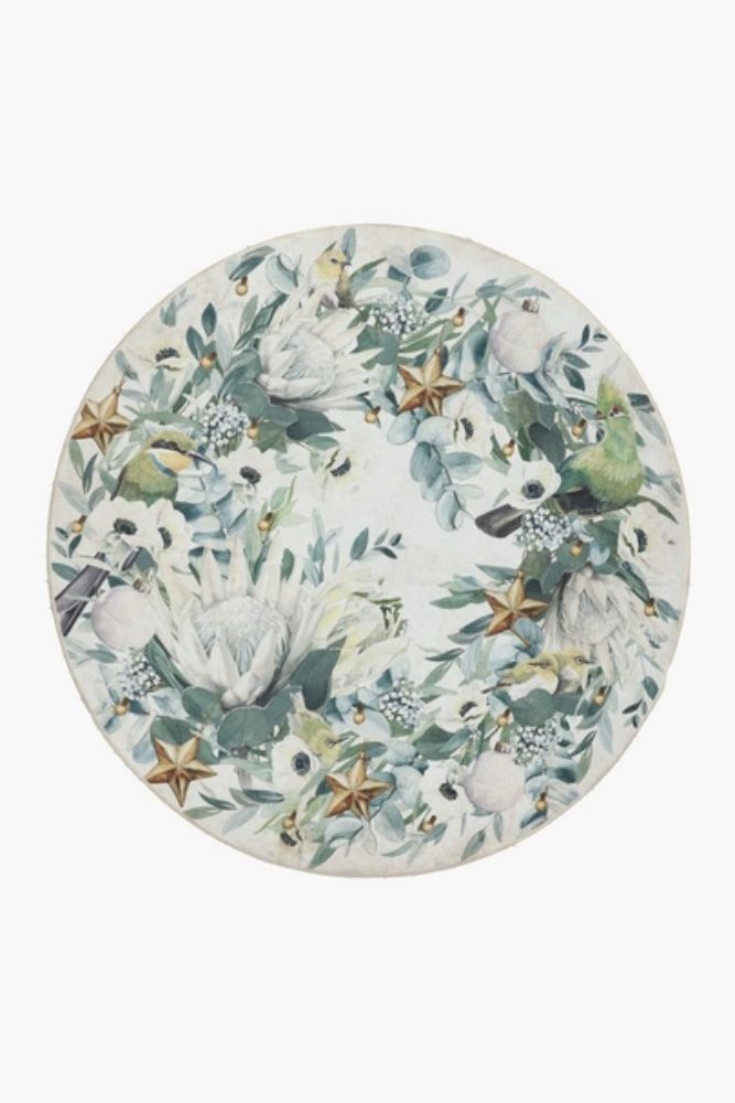 Colab Sue Crick Digital Christmas Rug – 120 cm Round Festive South African Design
