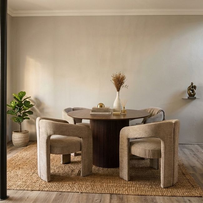 KC FURN – Modern Organic Gevani 4 Seater Dining Set