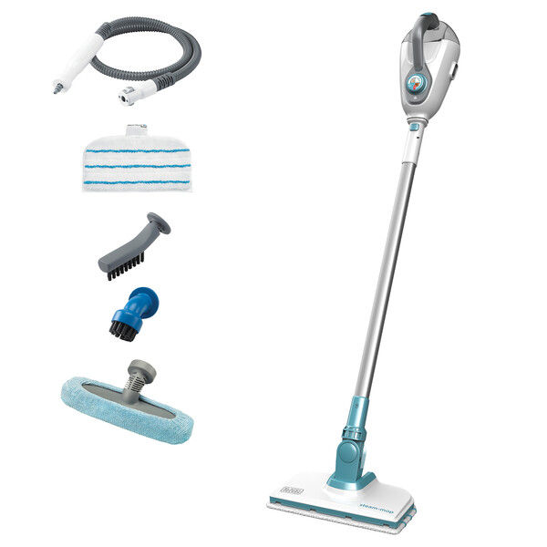 Black & Decker 1600W Powerful Steam Mop + Floor Extension with 6 Accessories | FSMH1300FX-QS