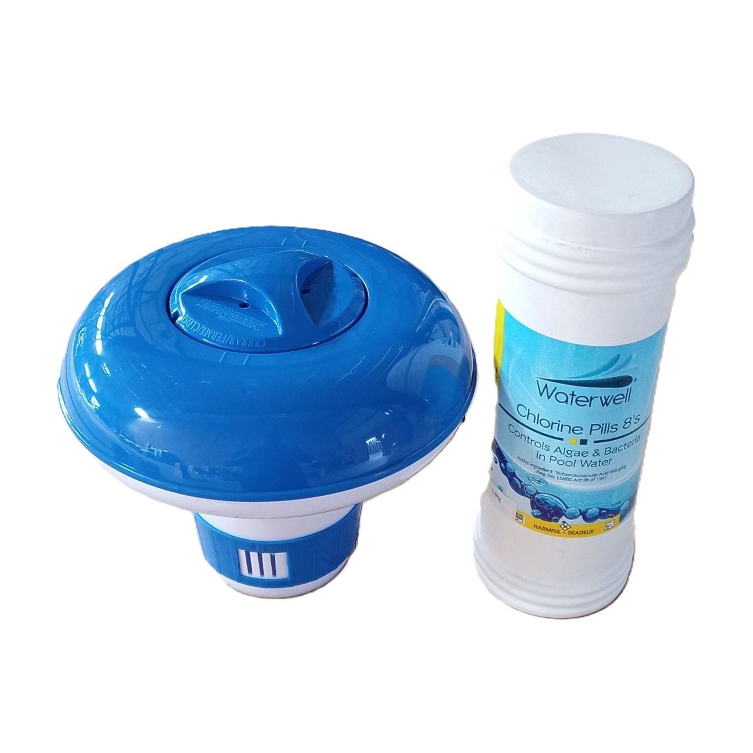 Pool Floating Pill Dispensor & 8x Chlorine Pills