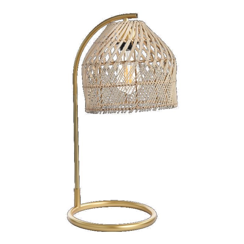 230v 40W E27 Rattan Table Lamp (Rattan with Satin Gold)