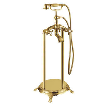 FLOOR MOUNTED BATH MIXER VICTORIA - GOLD