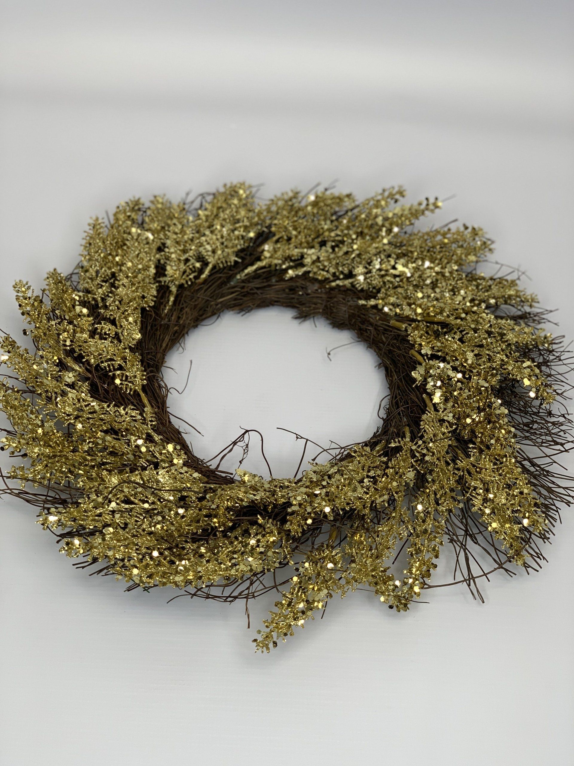 GOLD CHRISTMAS WREATH 50CM