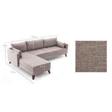 Bella Corner Sofa Left 1 - Claret Red