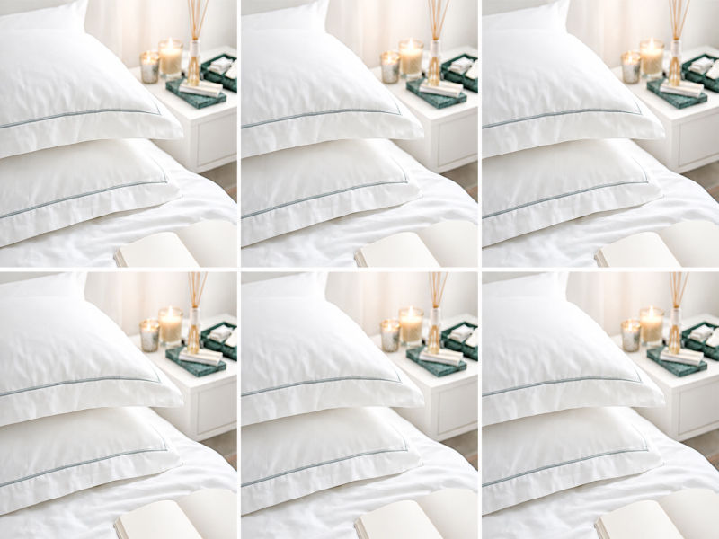 Premium Collection Soft Touch - Oxford High Rise Satin Stitch Pillow Cover Set - Standard - (6 Sets)