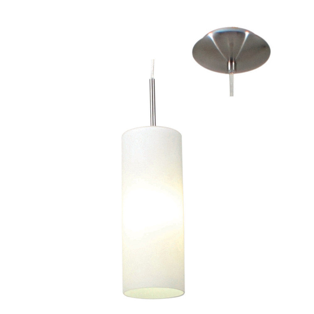 Troy3 Pendant Opal Glass Satin Chrome