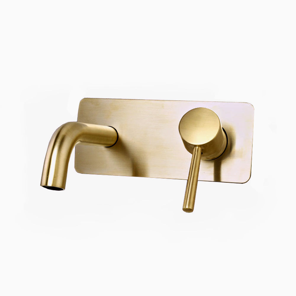 GBB025- BRUSHED GOLD WALL MOUNTED MIXER & BACK PLATE