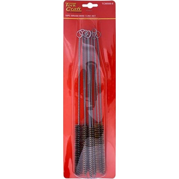 Tube Pipe Brush Set Brass 10Pc