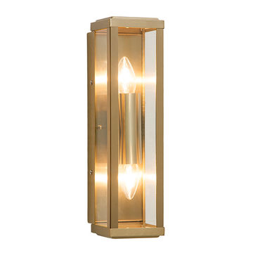The Lighting Warehouse - Dunkeld Outdoor Wall 2 Light Antique Brass