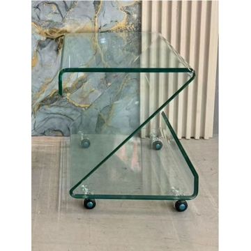 Z-Shaped Glass Table