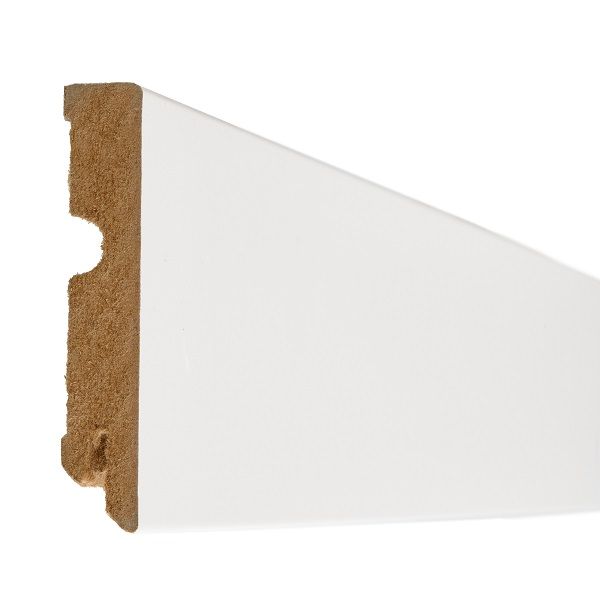 Skirting Cubic White Paintable MDF Matt Finnish 80mm x 16mm x 2400mm
