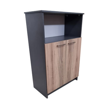 Oxford 3 Shelf,2 Door Book/Filing Cabinet 60cm - Storm Grey & Sahara
