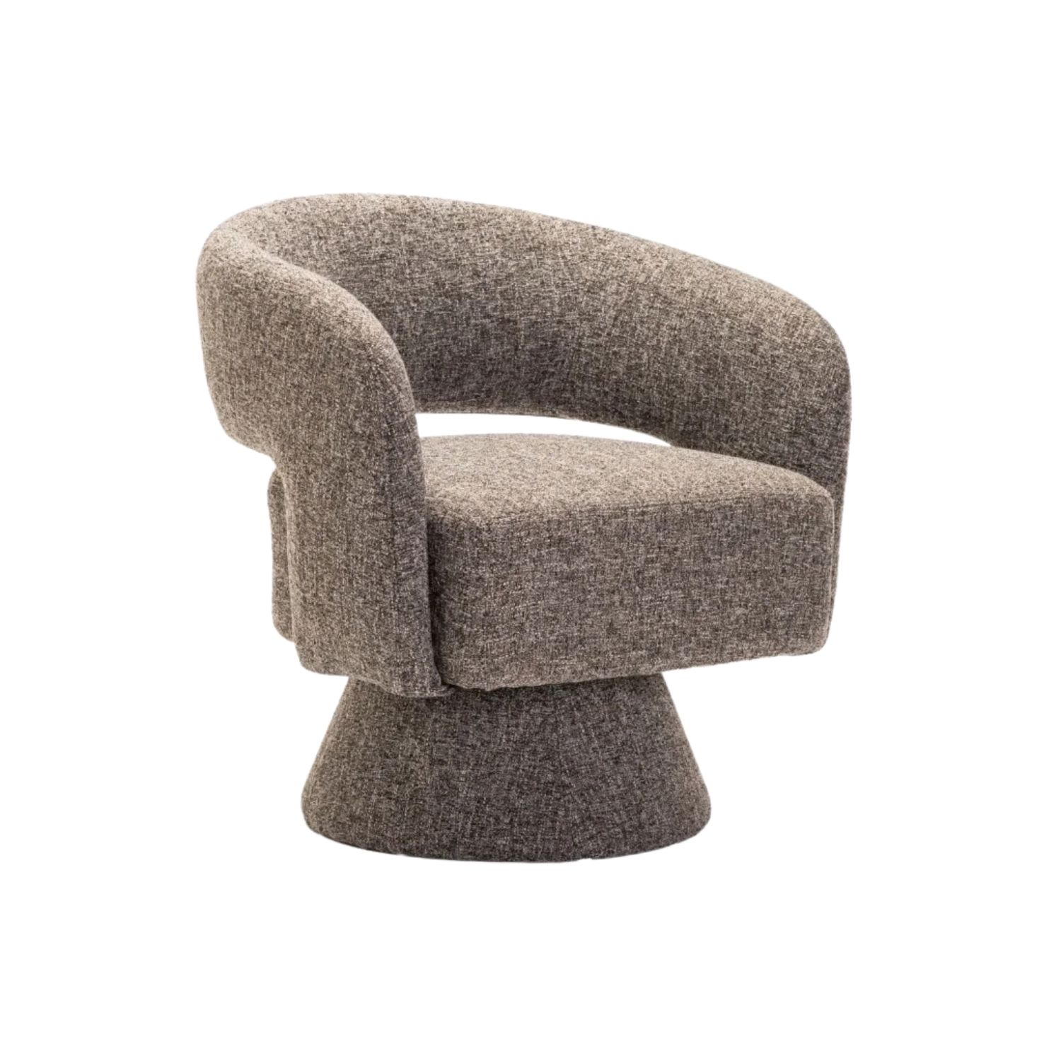 Textured Fabric Swivel Accent Chair - Coffee
