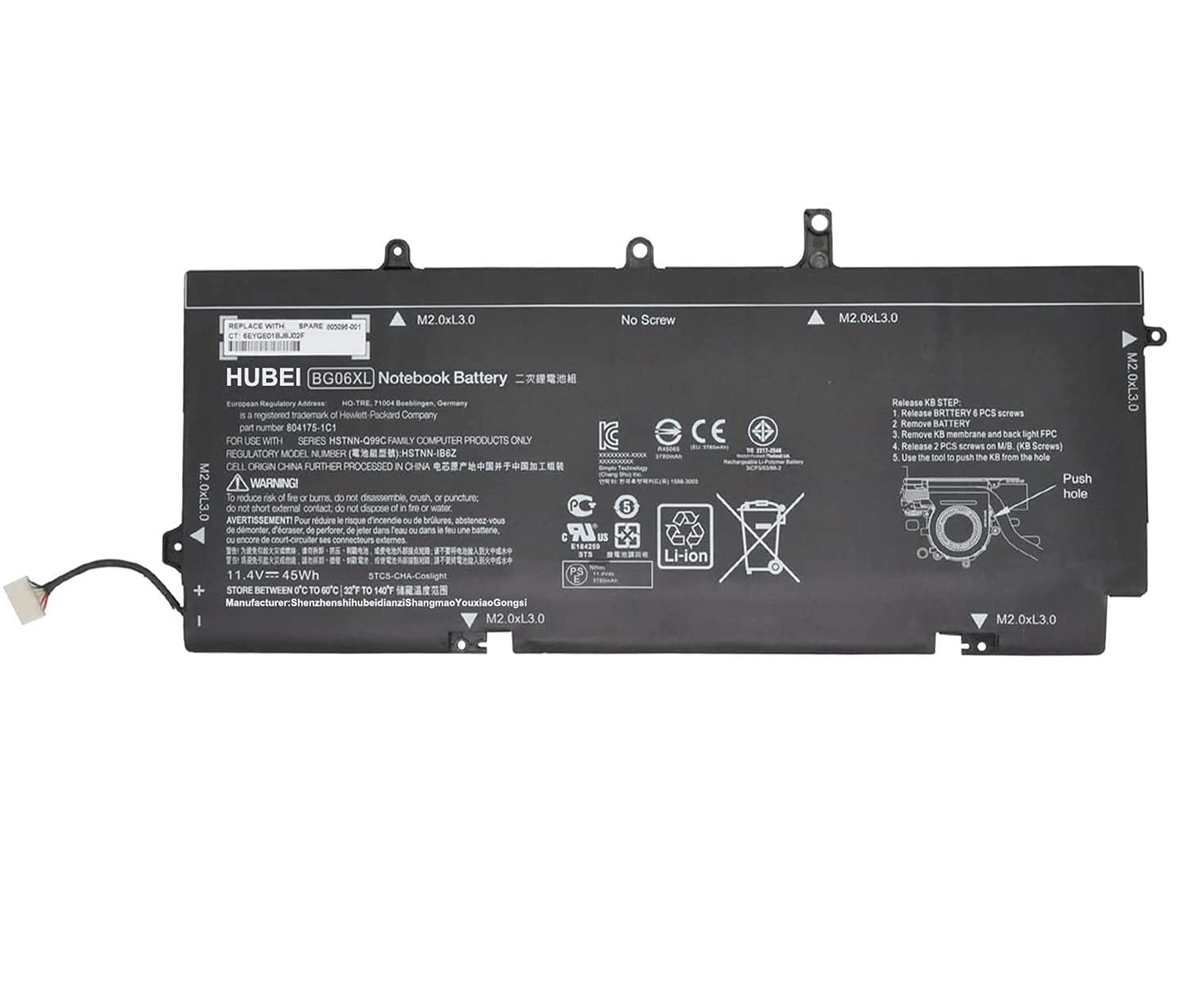 Reliable,long-lasting Vibrant battery for HP EliteBook Folio 1040 G3(P/N BG06XL HSTNN-IB6Z)