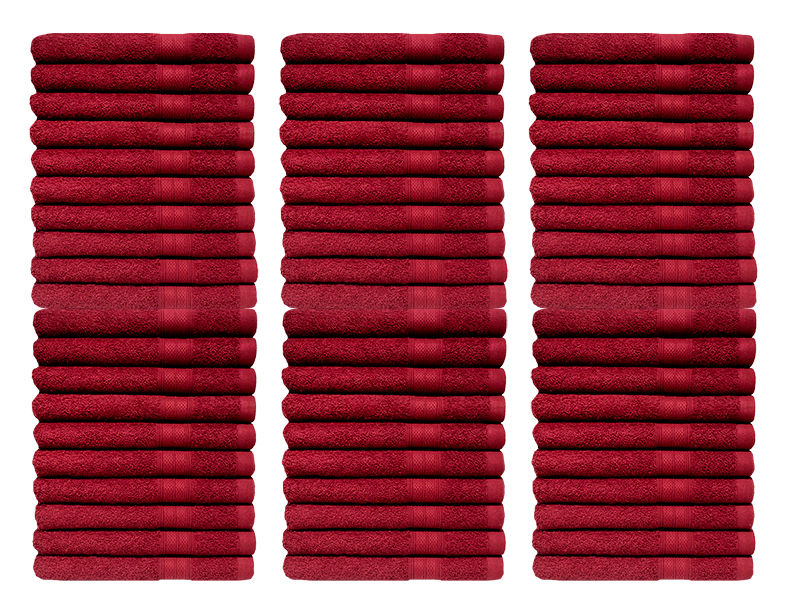 Plush 450GSM 50x90cms Hand Towels - Red Pear (60pc Pack)