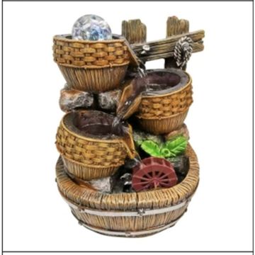 Cascading Buckets Watermill Fountain