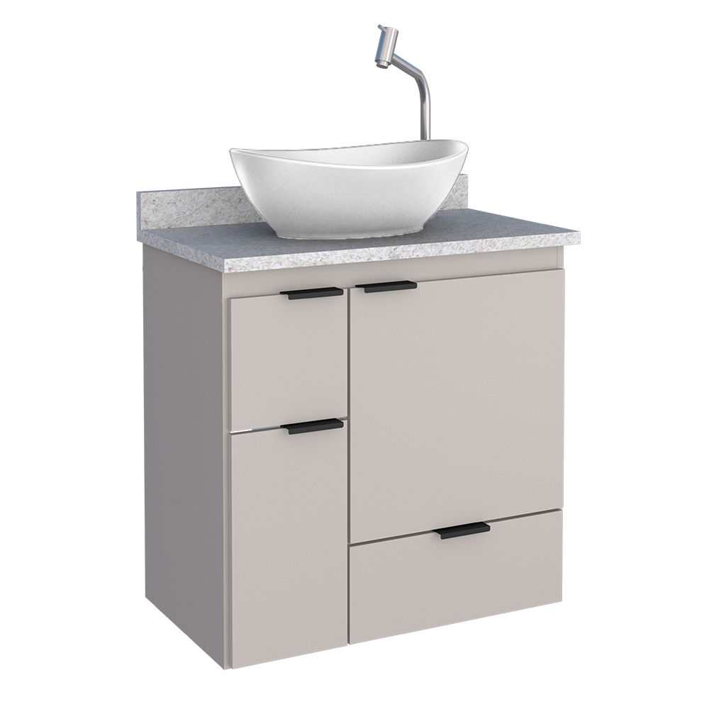 Orquidea 60 Wooden Bathroom Vanity - Bali Basin-Nude/White