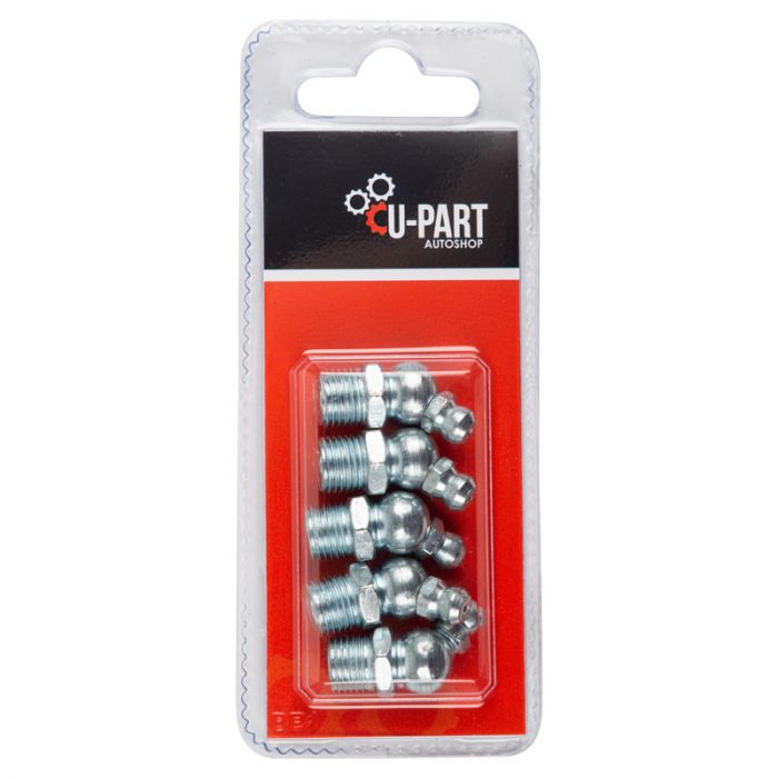 Bulk Pack x 8 U-Part Grease Nipple 45Deg M10X1 X5
