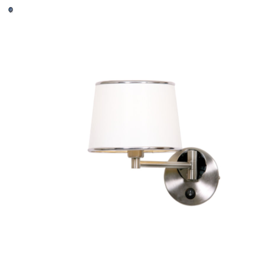 Satin and Polished Chrome Swing Arm Wall Fitting with Switch