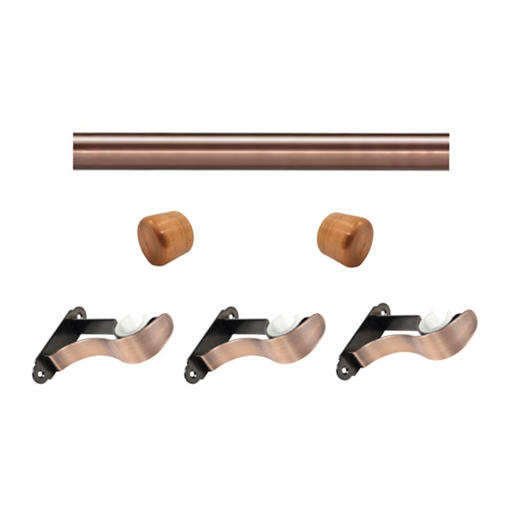 Matoc 28mm Single Pole Set - Plain End Caps - Antique Copper - 2.5m