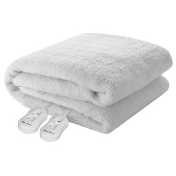 PURE PLEASURE - DOUBLE - SHERPA FLEECE -FITTED ELECTRIC BLANKET w/ ELASTIC 137x188